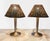 This pair of table lamps was made in the 1990s from high quality smooth cast brass with a chrome finish. The shades are...