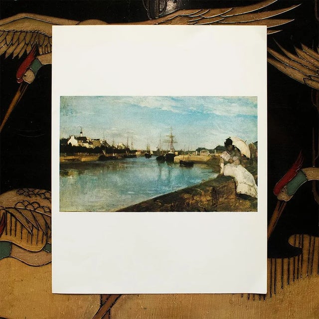 The School of Paris 1977 After Berthe Morisot "The Harbor at Lorient", Vintage Full-Color Print For Sale - Image 3 of 6