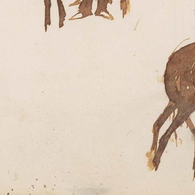 Espiga Pinto, Animalistic Composition, 1960s, Watercolor For Sale - Image 3 of 6