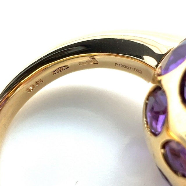 Contemporary Pomellato Amethyst 18k Rose Gold Harem Cocktail Ring - Size 6.5 For Sale - Image 3 of 12