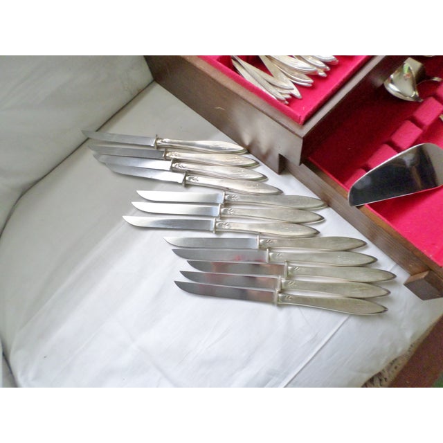 Vintage Gorham Sterling Silver Gossamer Pattern Flatware Service for 12 - 126 Pieces For Sale - Image 12 of 13