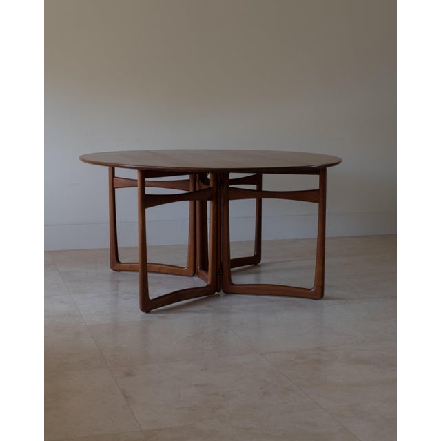 Wood 1960s Attributed to Hvidt & Molgaard Nielsen Hm6 Drop Leaf Dining Table for France & Son, Denmark For Sale - Image 7 of 16