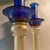 Glass Vintage Murano Art Glass Large Blue and Gold Candlesticks Signed For Sale - Image 7 of 7