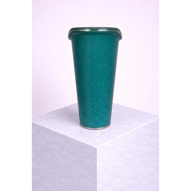 Argenta Vase with Silver Fish by Wilhelm Kåge for Gustavsberg, Sweden, 1940s For Sale - Image 6 of 8