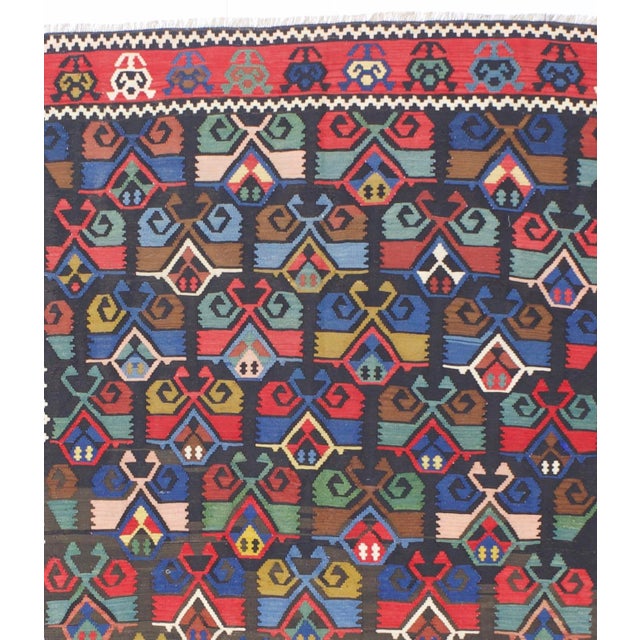 Late 19th Century Antique Turkish Kilim Rug 5'6" X 9’9" For Sale - Image 5 of 5