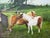 Chestnut Shetland Groom Original British Equestrian Oil Painting of Two Ponies Framed For Sale - Image 8 of 14