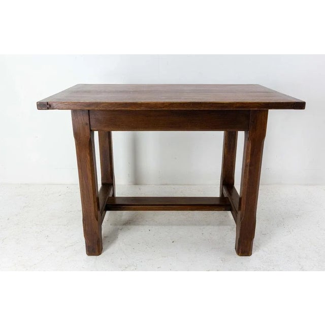 Mid-Century French Massive Oak Side Table For Sale - Image 9 of 9