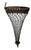 French Antique French Woven Brass Chain Wall Pocket Vase 14.5” For Sale - Image 3 of 6