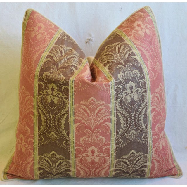 French Pierre Frey Old World Feather/Down Pillow 24" Square For Sale - Image 4 of 6