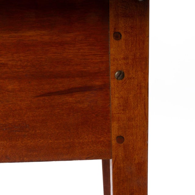 Rustic Early 20th Century Tapered Leg Breadboard Top New England Tavern Table For Sale - Image 3 of 10