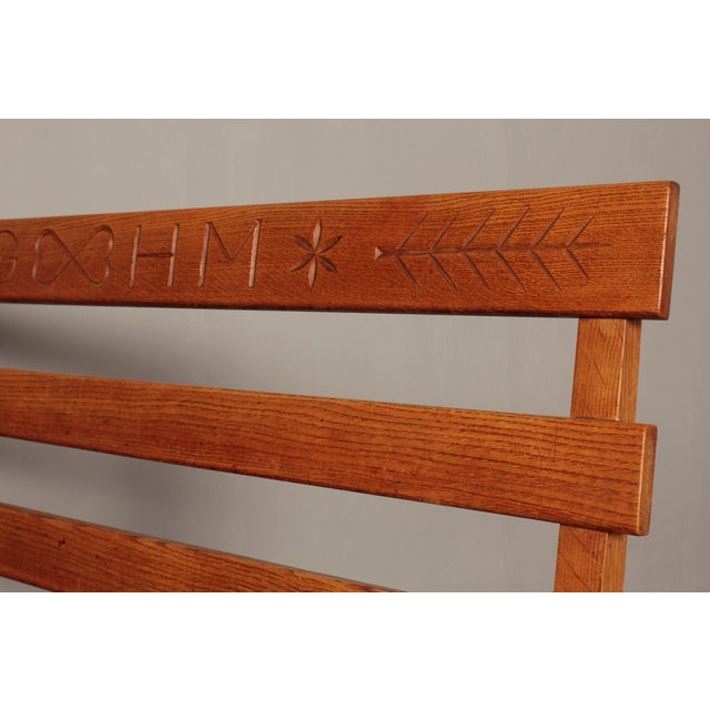 Alpine Corner Bench in Oak with Christian Symbolism, 1930s, Set of 2 For Sale - Image 16 of 18