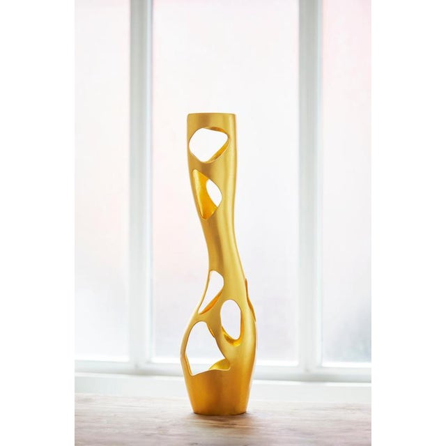 Not Yet Made - Made To Order Tall Bronze Gold Leaf Vase by Reda Amalou Design For Sale - Image 5 of 15