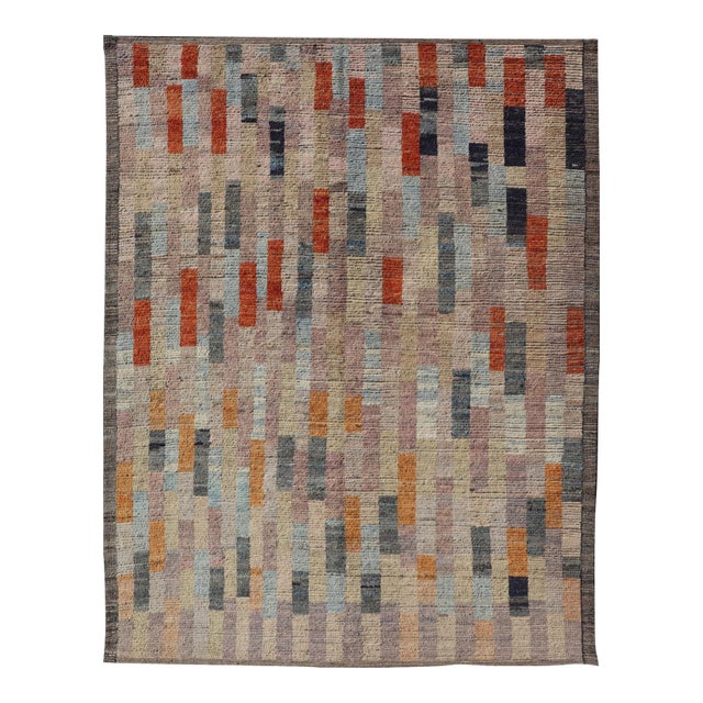 Keivan Woven Arts Modern Abstract Rug, Colorful Design 7' X 9'6 For Sale