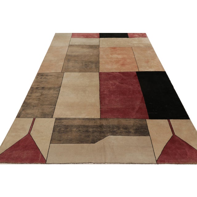 Rug & Kilim Vintage Zeki Müren Rug With Bold Cubist Deco Geometric Patterns - Rug & Kilim For Sale - Image 4 of 8