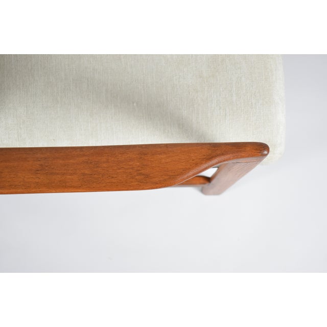 Scandinavian Beige Armchair in Teak Wood, 1960s For Sale - Image 16 of 18