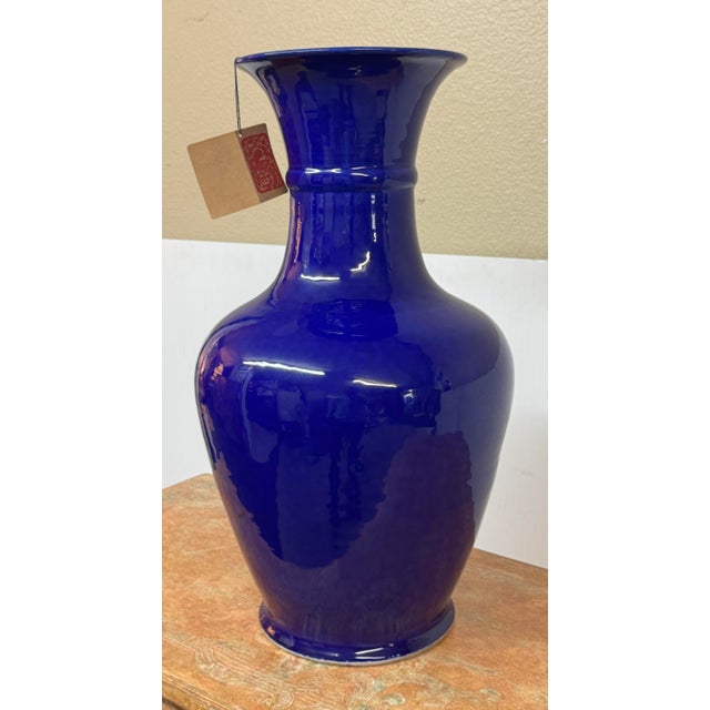 Chinese Martino Interiors Chinese Porcelain Vase, Cobalt Blue For Sale - Image 3 of 12