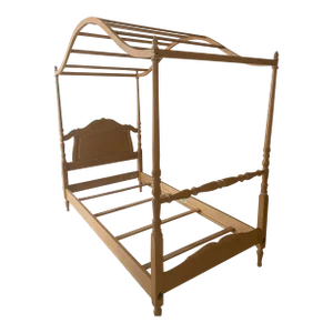 Late 20th Century Ethan Allen Country French Poster Canopy Equisite Twin Bed Bisque Excellent Condition