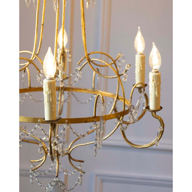 18th Century 18th Century Maria Teresa Gilt Iron and Crystal Chandelier For Sale - Image 5 of 10
