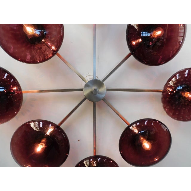 21st Century Otto Satin Nickel Amethyst Bubbles Murano Glass Flush Mount by Fabio LTD For Sale - Image 6 of 6