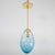 Blown blue Murano glass pendant with brass hardware.