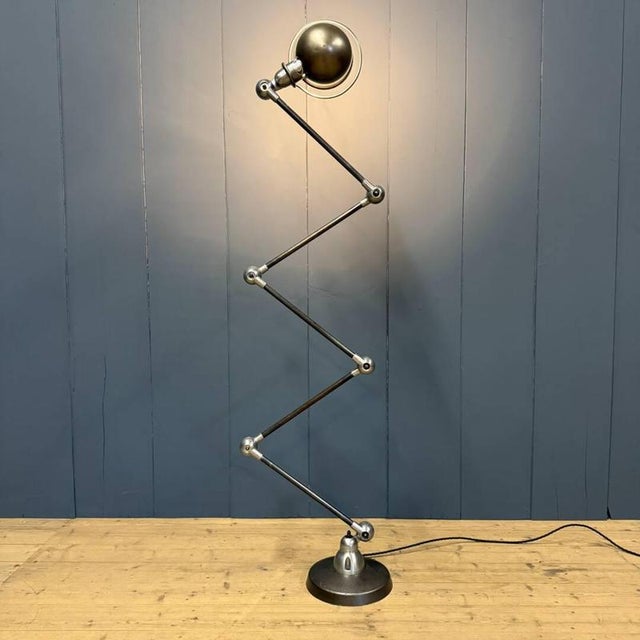 Polished Five-Arm Floor Lamp with Black Brand Plate from Jieldé, 1950s For Sale - Image 3 of 18