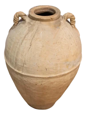 Italian Early 19th Century Terracotta Olive Oil Jar from Naples, Twisted Handles