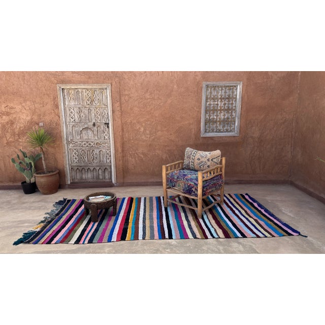 Kilim Flatwoven Moroccan Rug - 4'9" X 10'11" Ft For Sale - Image 11 of 11