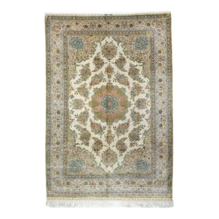 Extremely Fine Turkish Silk Hereke Rug 6'6'' X 9'6'' For Sale