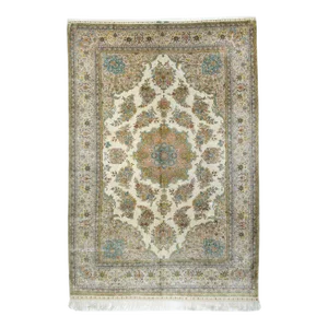 Extremely Fine Turkish Silk Hereke Rug 6'6'' X 9'6''