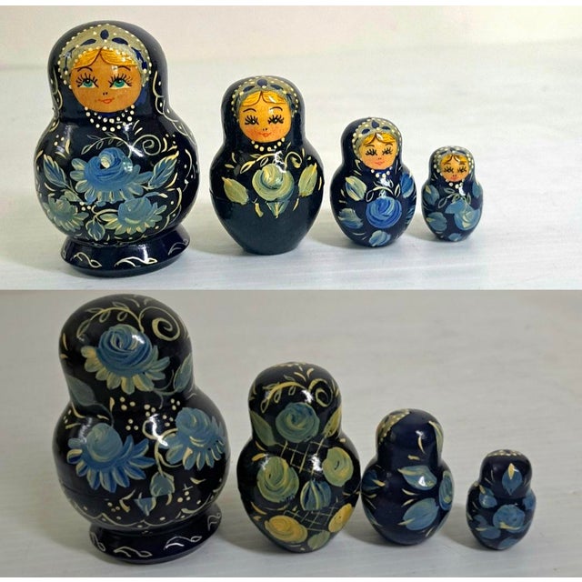 Late 20th Century Vintage Lot 3 Russian Hand Painted Wooden Egg Sets Plus Matryoshka Dolls For Sale - Image 5 of 12
