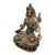 Brass Green Tara Statue With Inlaid Gemstones, Tibetan Buddhist Goddess For Sale