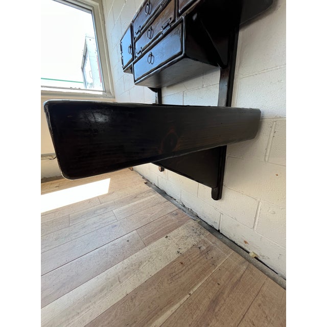 Peter Asher Floating Desk & Cabinet, 1960s Brutalist Wood Furniture For Sale - Image 11 of 12