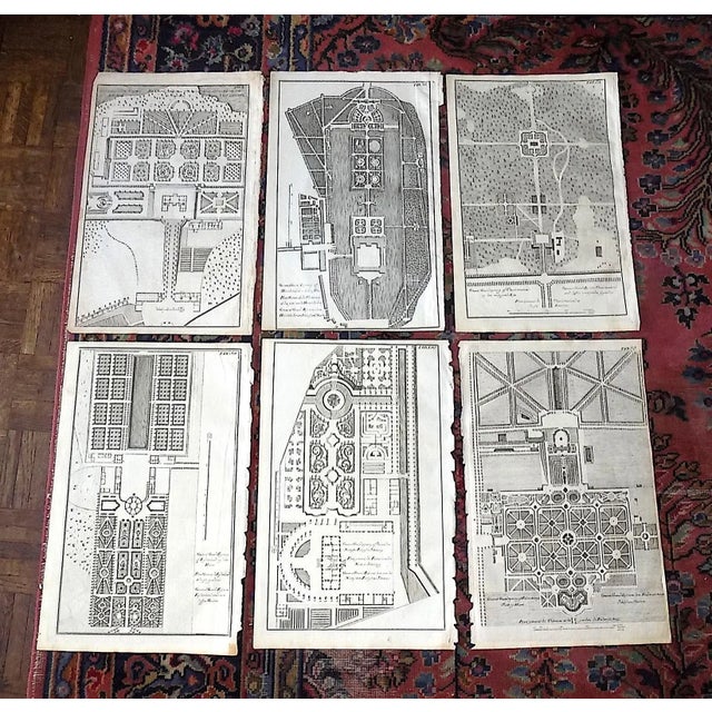 Authentic Antique 18th C. Palatial Garden Plan Imperial Folio Size Copperplate Engravings - Set of 6 For Sale - Image 9 of 9