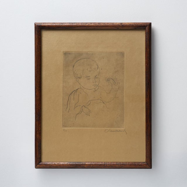 AChild Holding a Flower 3/10, 1900, Drypoint Etching For Sale - Image 10 of 10