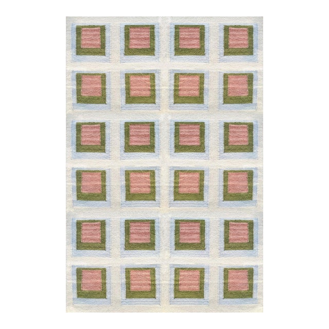 Color Study Handwoven Wool Flatweave 8' x 10' Rug - Palm Springs For Sale