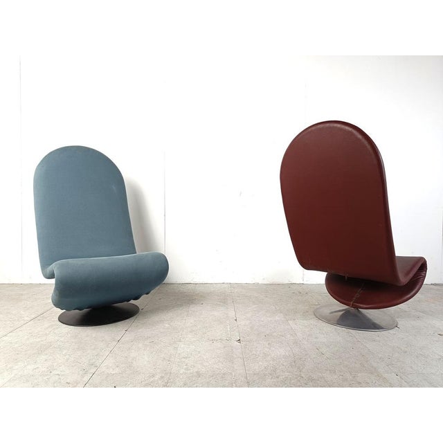 Verner Panton 1-2-3 High Back Chairs attributed to Verner Panton for Fritz Hansen, 1973, Set of 2 For Sale - Image 4 of 14