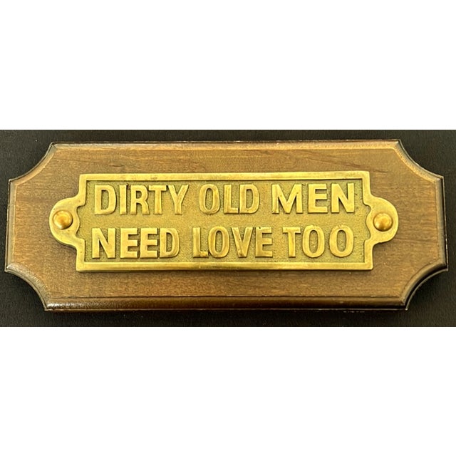 "Dirty Old Men" Vintage Comic Brass Plaque Chairish