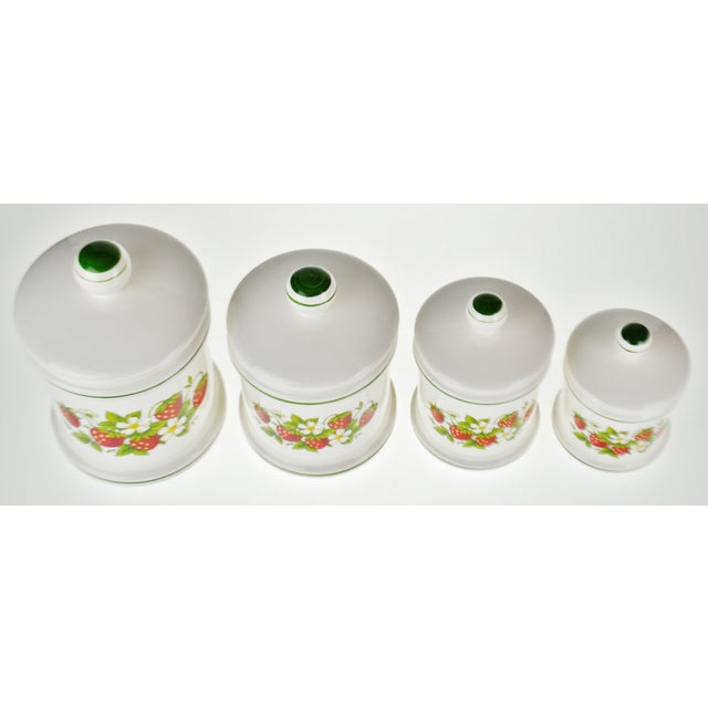 Vintage Sears Strawberry Country Kitchen Canisters Set Of 4