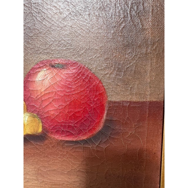 Vintage Fruit Still Life Oil Painting in Gilt Frame, Signed For Sale In Los Angeles - Image 6 of 14