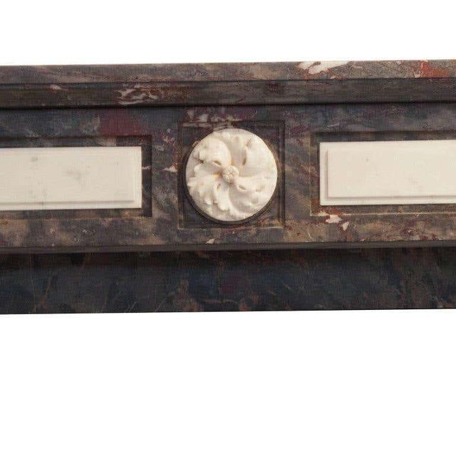 Traditional 19th Century Empire Marble Fireplace Mantel with Carved Columns and Lion Heads For Sale - Image 3 of 6