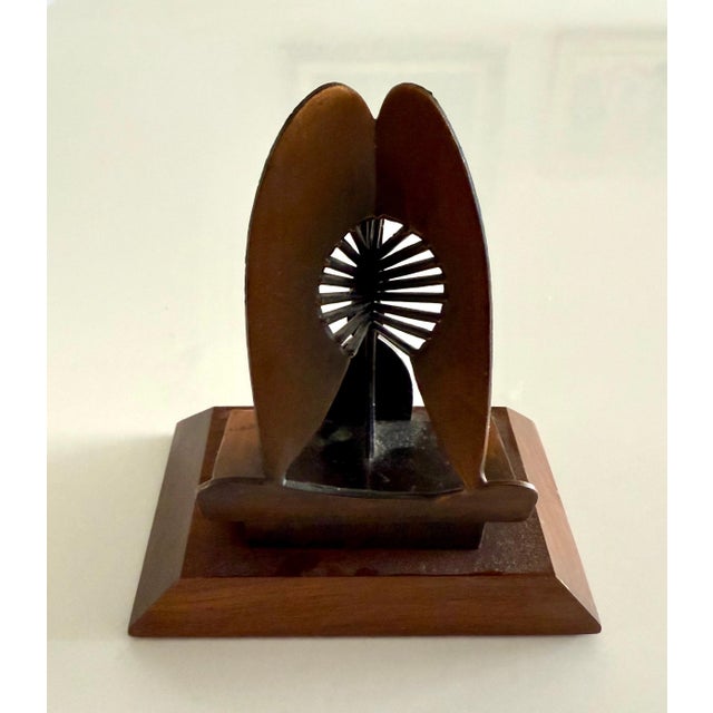 Wood (After) Pablo Picasso, Vintage 1970 Modernist Chicago Picasso Souvenir Cubist Sculpture Head Metal For Sale - Image 7 of 12