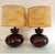 Brown Mid 20th Century Brown Ceramic Table Lamps With Vintage Cork Shades, a Pair For Sale - Image 8 of 8