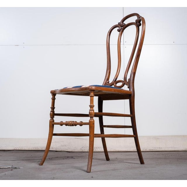 Art Nouveau Beechwood Café Chairs by W. Giessing, 1930s, Set of 6 For Sale - Image 6 of 11