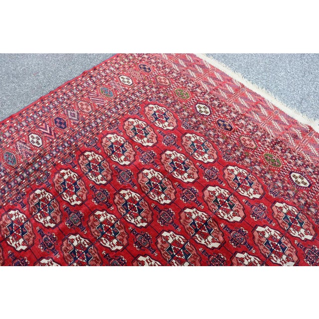 Antique Hand-Knotted Tekke Rug from Turkmenistan, 1890s For Sale - Image 3 of 18