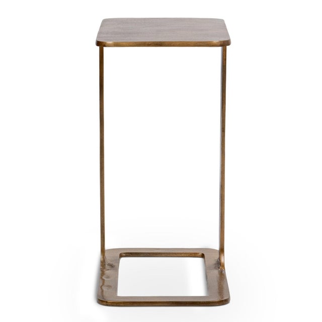 Contemporary Modern Brass Portal End Table For Sale - Image 3 of 7