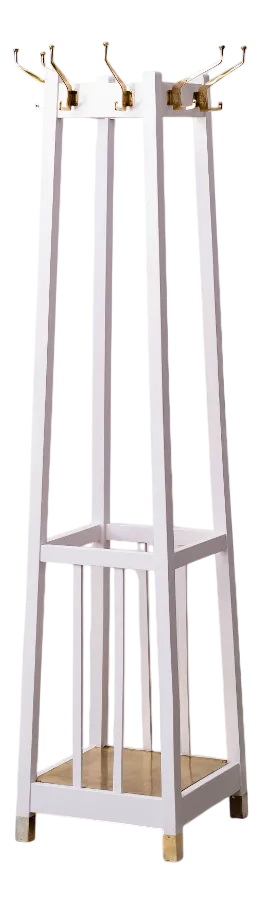 Art Nouveau White Coat Rack, Vienna, 1890s