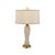 Rock Crystal Inlaid Table Lamp with Amber Finished Brass Accents and Glass Base