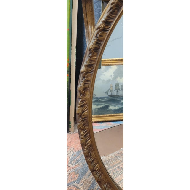 Early 20th Century 1920s Round Gilt Plaster and Wood Mirror For Sale - Image 5 of 8