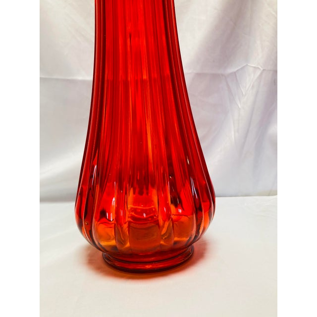 1960s Vintage Le Smith Large Orange Blown Glass Vase Chairish
