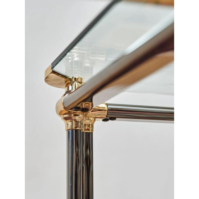 Coffee Table in Clear Glass and Metal For Sale - Image 10 of 11